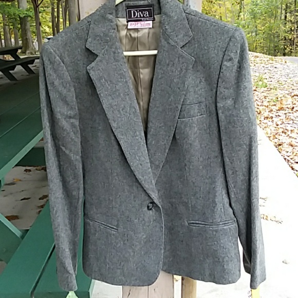 Diva Jackets & Blazers - DIVA  BY EVAN PICONE WOOL GREY DRESS JACKET NWT